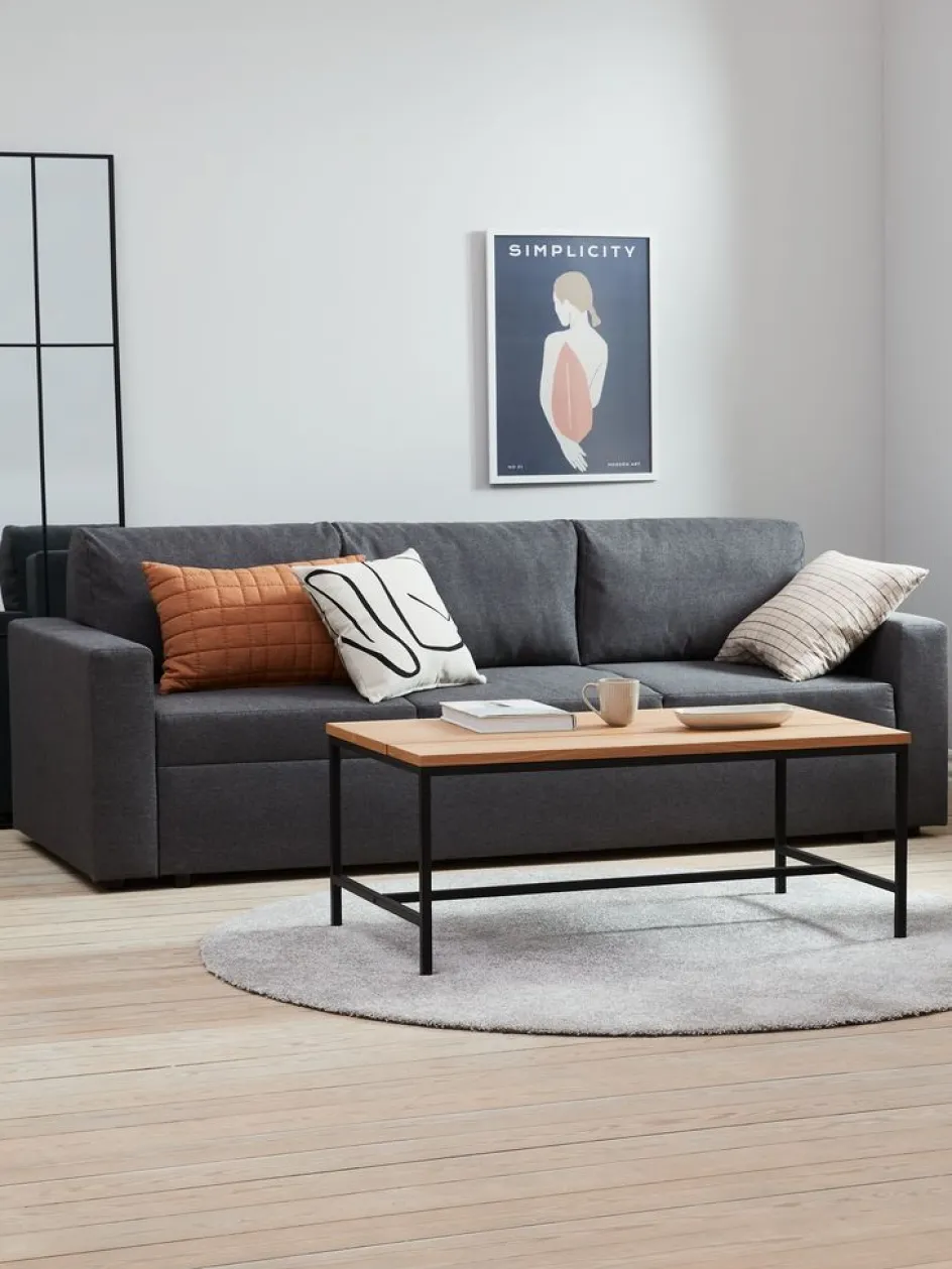 Sale MARSLEVSofá cama MARSLEV 3 plazas tela gris oscuro Sofás Cama|Sofás Cama