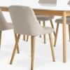 Clearance MARSTRAND + ADSLEVMesa MARSTRAND L200/280 blanco + 4 sillas ADSLEV beis Mesas De Comedor|Conjuntos De Comedor