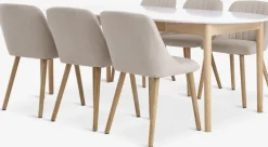 Best MARSTRAND + ADSLEVMesa MARSTRAND Ø110 blanco + 4 sillas ADSLEV beis Mesas De Comedor|Conjuntos De Comedor