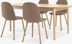 MARSTRAND + EJSTRUPMesa MARSTRAND L200/280 roble natural+4 EJSTRUP arena oscuro Mesas De Comedor|Conjuntos De Comedor