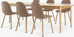 MARSTRAND + EJSTRUPMesa MARSTRAND L200/280 roble natural+4 EJSTRUP arena oscuro Mesas De Comedor|Conjuntos De Comedor