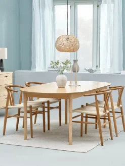 New MARSTRAND + GUDERUPMesa MARSTRAND L200/280 + 4 GUDERUP roble Mesas De Comedor|Conjuntos De Comedor