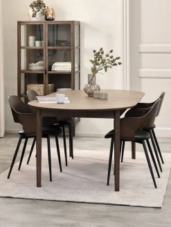 MARSTRAND + HVIDOVREMesa MARSTRAND L200/280 roble oscuro + 4 HVIDOVRE roble Mesas De Comedor|Conjuntos De Comedor