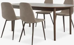 New MARSTRAND + JONSTRUPMesa MARSTRAND L200/280 roble oscuro + 4 JONSTRUP beis Mesas De Comedor|Conjuntos De Comedor