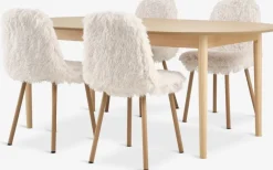 MARSTRAND + JONSTRUPMesa MARSTRAND L200/280 roble + 4 sillas JONSTRUP felpa Mesas De Comedor|Conjuntos De Comedor