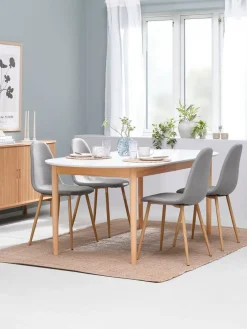 MARSTRAND + JONSTRUPMesa MARSTRAND L200/280 blanco + 4 JONSTRUP gris Mesas De Comedor|Conjuntos De Comedor