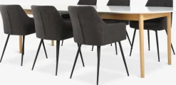 Outlet MARSTRAND + PURHUSMesa MARSTRAND L200/280 blanco + 4 sillas PURHUS gris Mesas De Comedor|Conjuntos De Comedor
