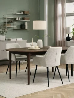 New MARSTRAND + PURHUSMesa MARSTRAND L200/280 roble + 4 sillas PURHUS blanco crudo Mesas De Comedor|Conjuntos De Comedor