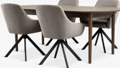 Hot MARSTRAND + ROSTRUPMesa MARSTRAND L200/280 roble oscuro +4 sillas ROSTRUP arena Mesas De Comedor|Conjuntos De Comedor