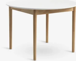 New MARSTRANDMesa de comedor MARSTRAND Ø110/110x200 blanco/natural Mesas De Comedor