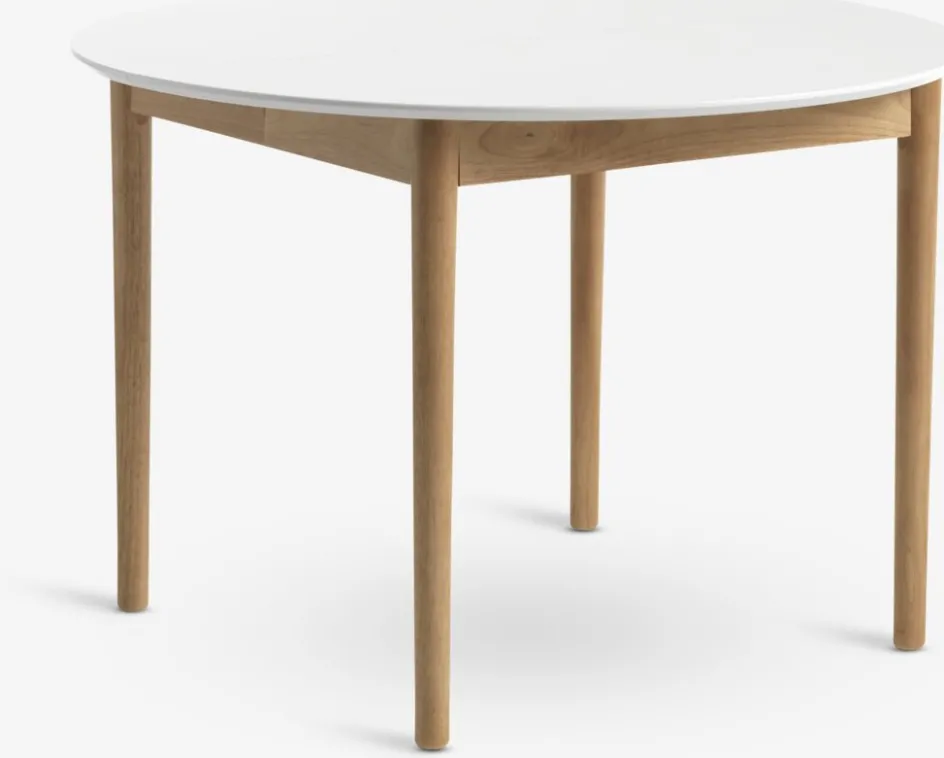 New MARSTRANDMesa de comedor MARSTRAND Ø110/110x200 blanco/natural Mesas De Comedor