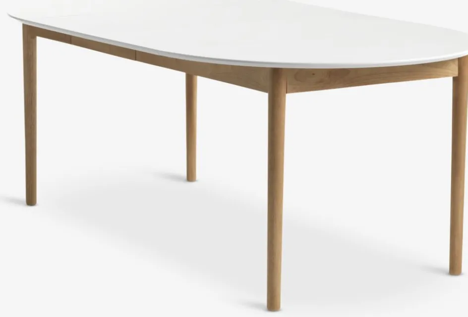 New MARSTRANDMesa de comedor MARSTRAND Ø110/110x200 blanco/natural Mesas De Comedor
