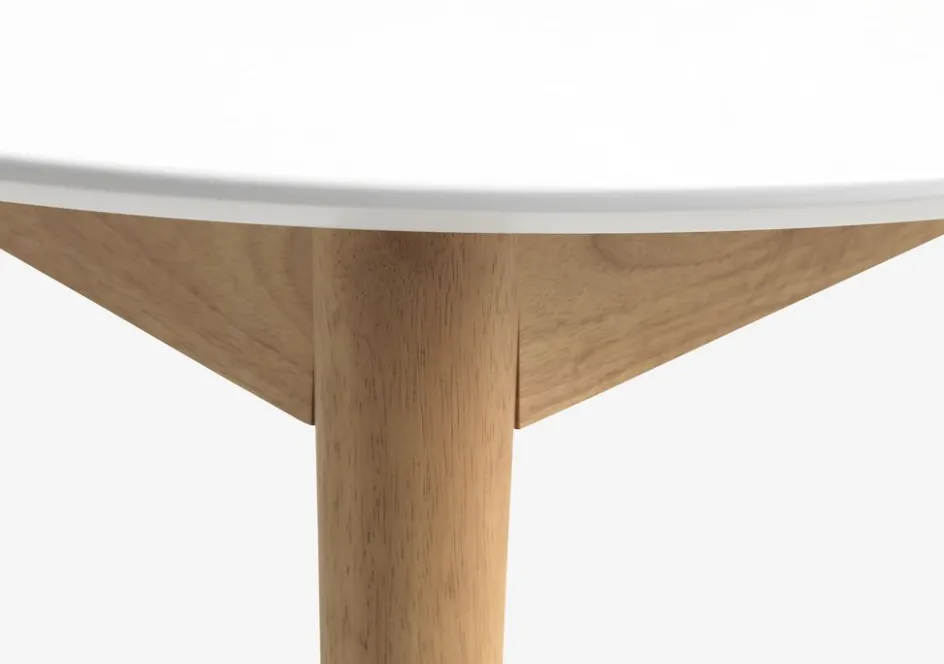 New MARSTRANDMesa de comedor MARSTRAND Ø110/110x200 blanco/natural Mesas De Comedor