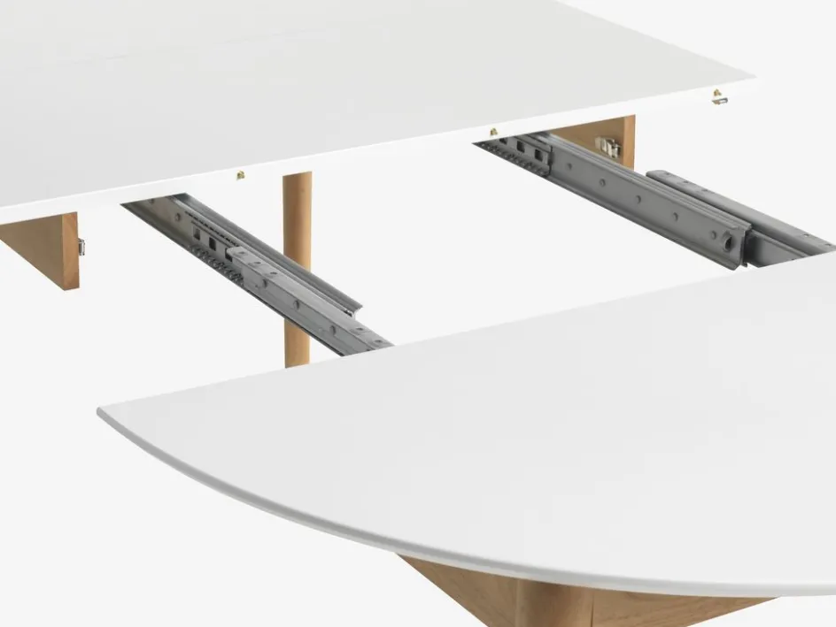 New MARSTRANDMesa de comedor MARSTRAND Ø110/110x200 blanco/natural Mesas De Comedor