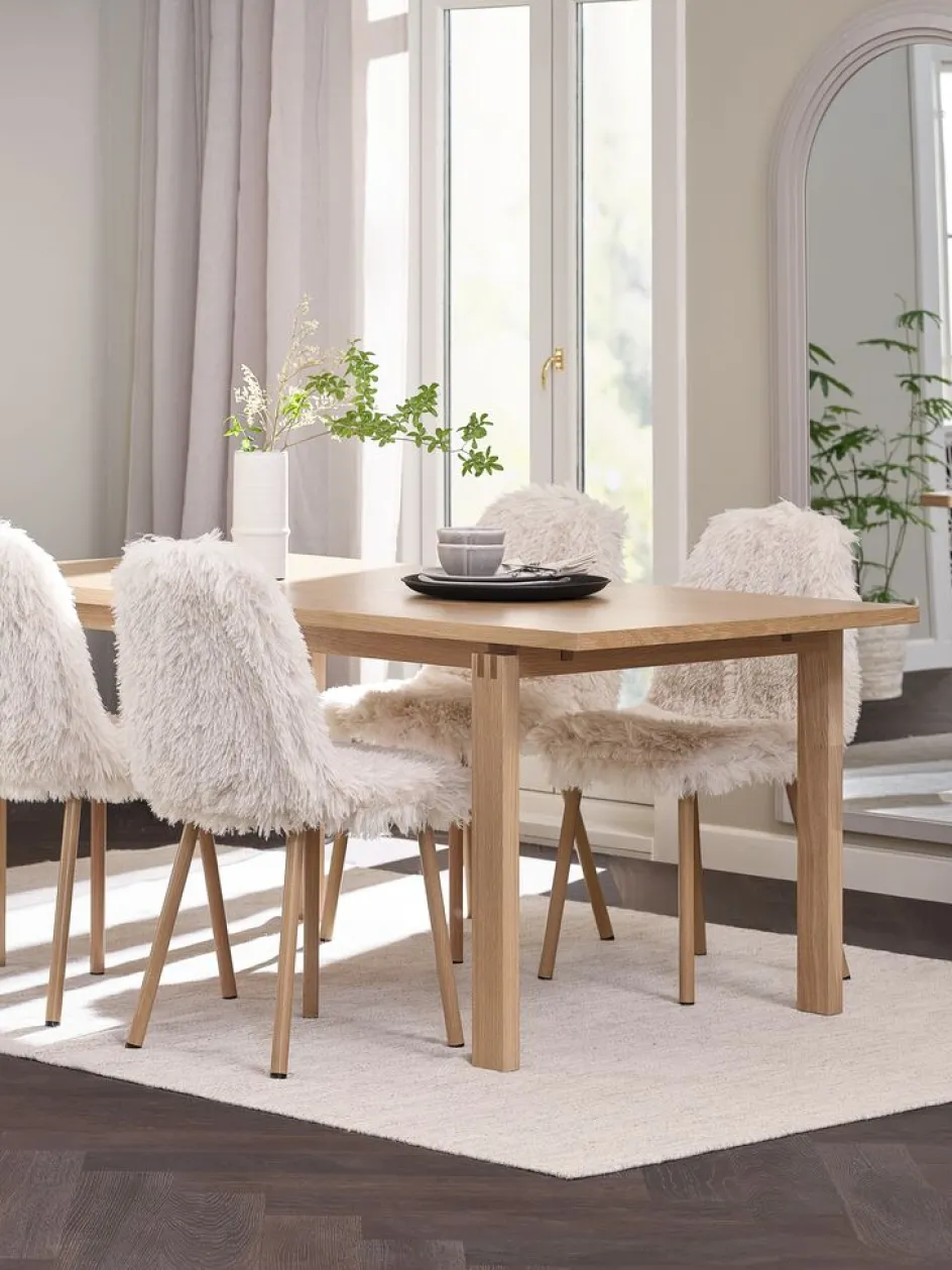 MEJLSKOV + JONSTRUPMesa MEJLSKOV L180 roble + 4 JONSTRUP felpa blanco crudo Mesas De Comedor|Conjuntos De Comedor