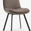 Outlet MELBYSilla de comedor MELBY tela marrón claro/negro Sillas De Comedor