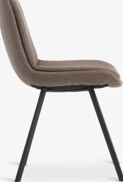 Outlet MELBYSilla de comedor MELBY tela marrón claro/negro Sillas De Comedor