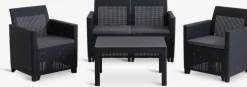 Outlet MOLDEConjunto muebles jardín MOLDE 4 plazas gris Conjuntos Mesa Y Sillas De Jardín|Muebles De Jardín