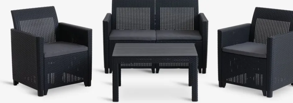 Outlet MOLDEConjunto muebles jardín MOLDE 4 plazas gris Conjuntos Mesa Y Sillas De Jardín|Muebles De Jardín