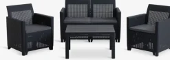 Outlet MOLDEConjunto muebles jardín MOLDE 4 plazas gris Conjuntos Mesa Y Sillas De Jardín|Muebles De Jardín
