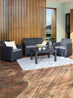 Outlet MOLDEConjunto muebles jardín MOLDE 4 plazas gris Conjuntos Mesa Y Sillas De Jardín|Muebles De Jardín
