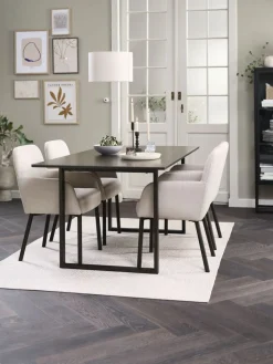 Clearance MOSELUND + SOTTRUPMesa MOSELUND L180 cerámica + 4 SOTTRUP beis/negro Mesas De Comedor|Conjuntos De Comedor