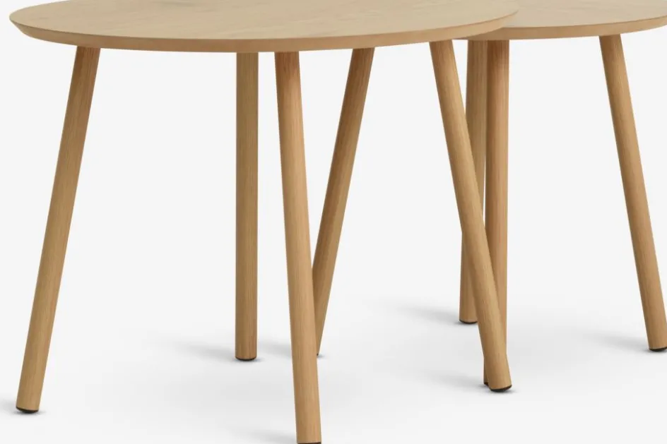 Clearance MUNKEBOMesas nido MUNKEBO Ø55/Ø45 color roble natural juego de 2 Mesas De Centro|Mesas Auxiliares