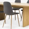 Discount MUNKEBY + JONSTRUPMesa MUNKEBY L220 roble cálido + 4 JONSTRUP asfalto Mesas De Comedor|Conjuntos De Comedor