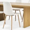 Discount MUNKEBY + JONSTRUPMesa MUNKEBY L220 roble cálido + 4 sillas JONSTRUP blanco Mesas De Comedor|Conjuntos De Comedor