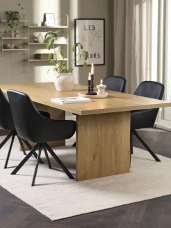 Best MUNKEBY + ROSTRUPMesa MUNKEBY L220 roble cálido + 4 sillas ROSTRUP negro Mesas De Comedor|Conjuntos De Comedor