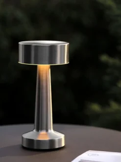 Outlet MUSVITLámpara de mesa recargable MUSVIT Ø11xA21cm cromo Iluminación Exterior