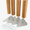 NAKKELVAPatas de cama Ø5xA20cm NAKKELVA roble 4 unidades Patas Para Somier