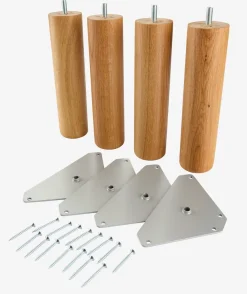 NAKKELVAPatas de cama Ø5xA20cm NAKKELVA roble 4 unidades Patas Para Somier