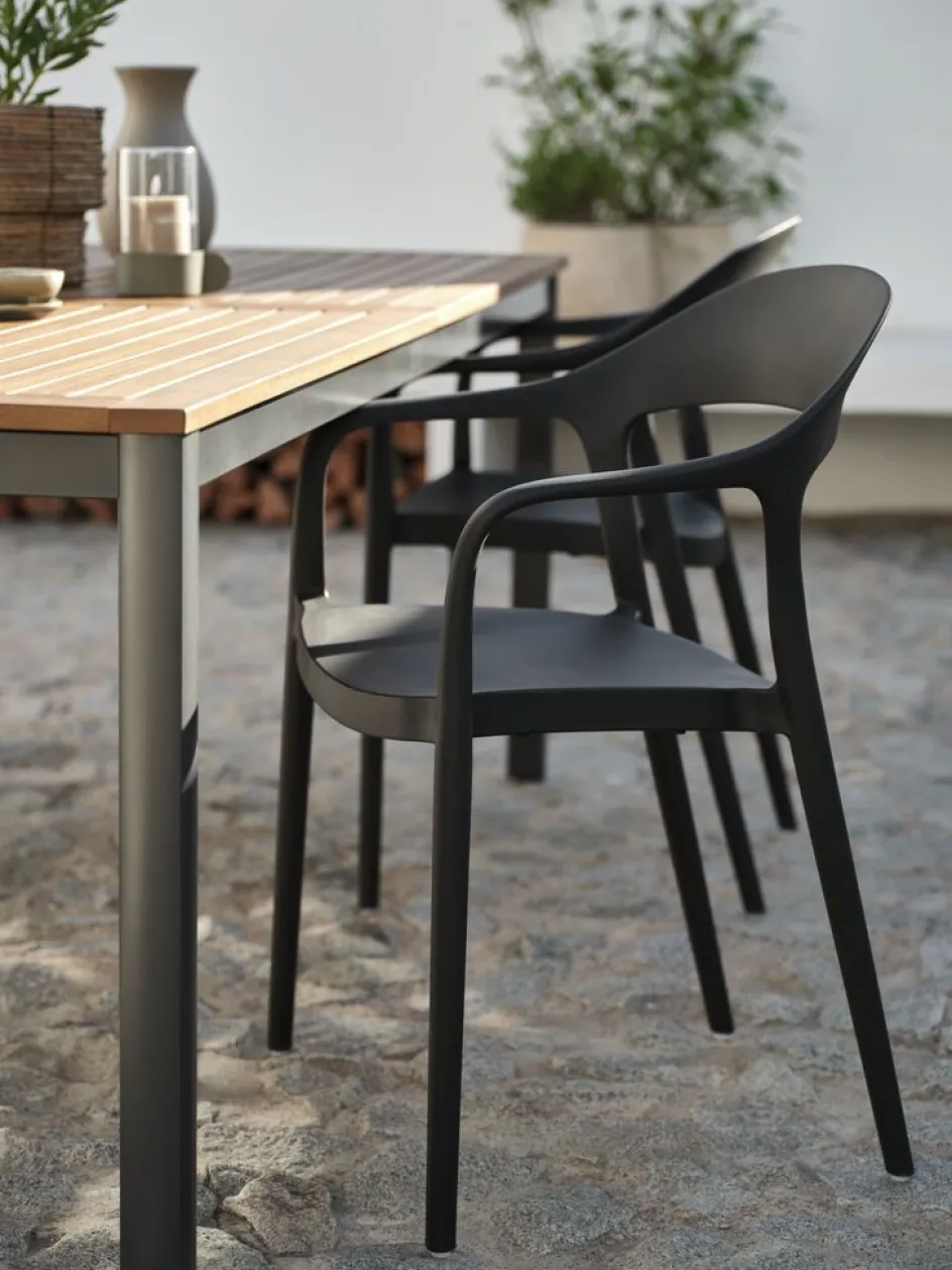 Outlet NANNESTADSilla apilable NANNESTAD gris oscuro Sillas De Jardín