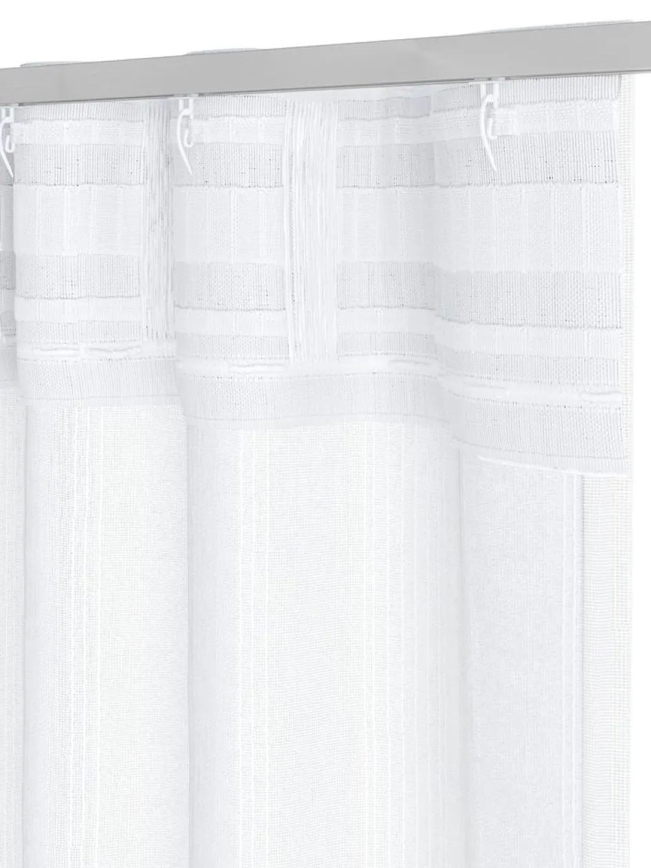 Online NELAUGCortina NELAUG 1x140x300 rayas blanco Cortinas Traslúcidas