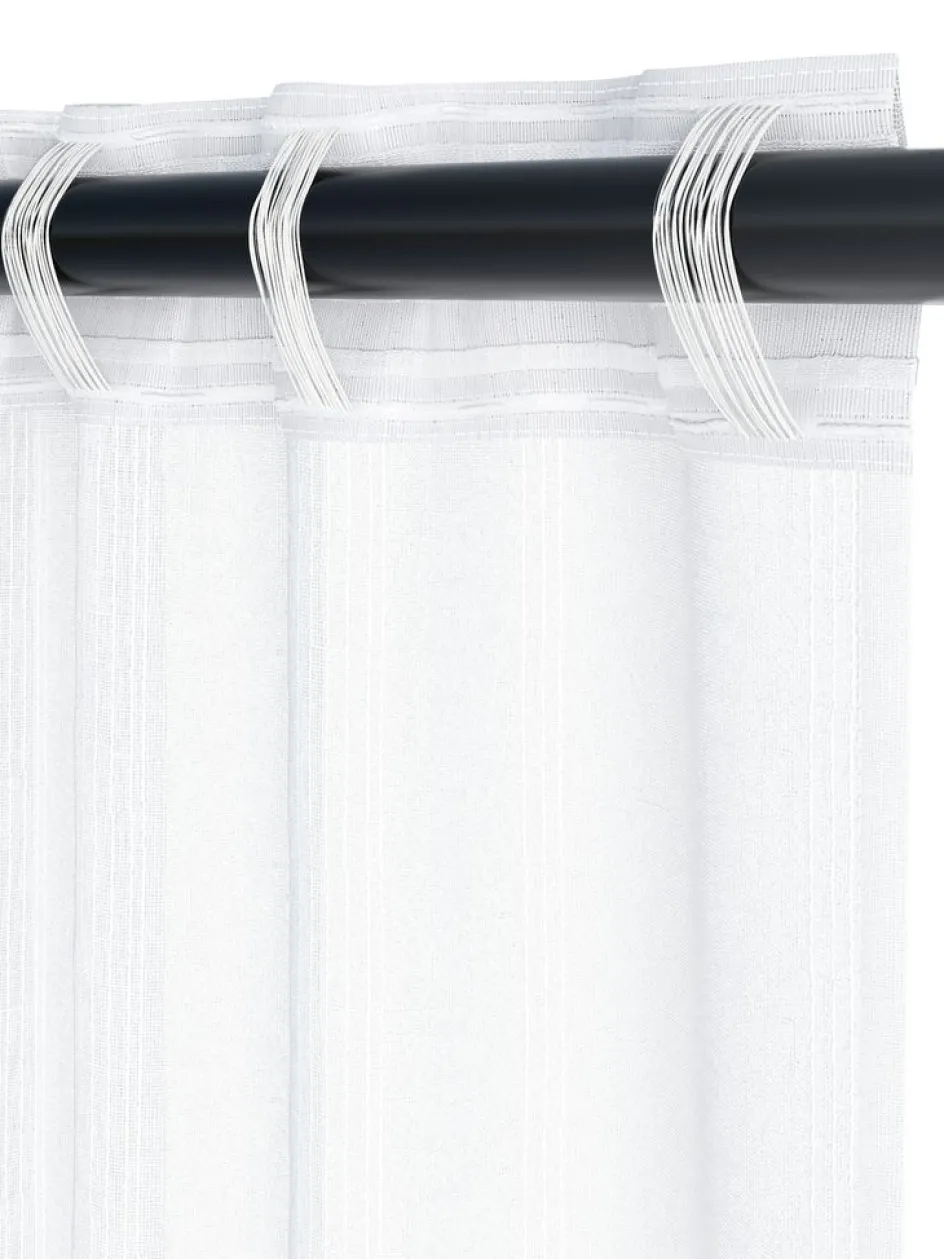 Online NELAUGCortina NELAUG 1x140x300 rayas blanco Cortinas Traslúcidas