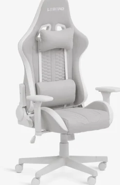 New NIBESilla gaming NIBE blanco/tela beis Sillas De Oficina|Sillas Gaming