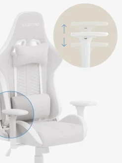 New NIBESilla gaming NIBE blanco/tela beis Sillas De Oficina|Sillas Gaming