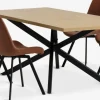 Best NORTOFT + HYGUMMesa NORTOFT L200 roble cálido + 4 sillas HYGUM marrón/negro Mesas De Comedor|Conjuntos De Comedor
