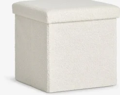 NYSTEDPuf NYSTED 38x38 con almacenaje felpa blanco crudo Pufs|Pufs