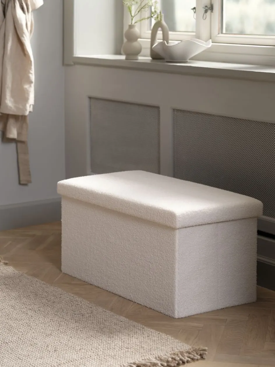 Best NYSTEDPuf NYSTED 76x38 con almacenaje felpa blanco crudo Pufs|Pufs