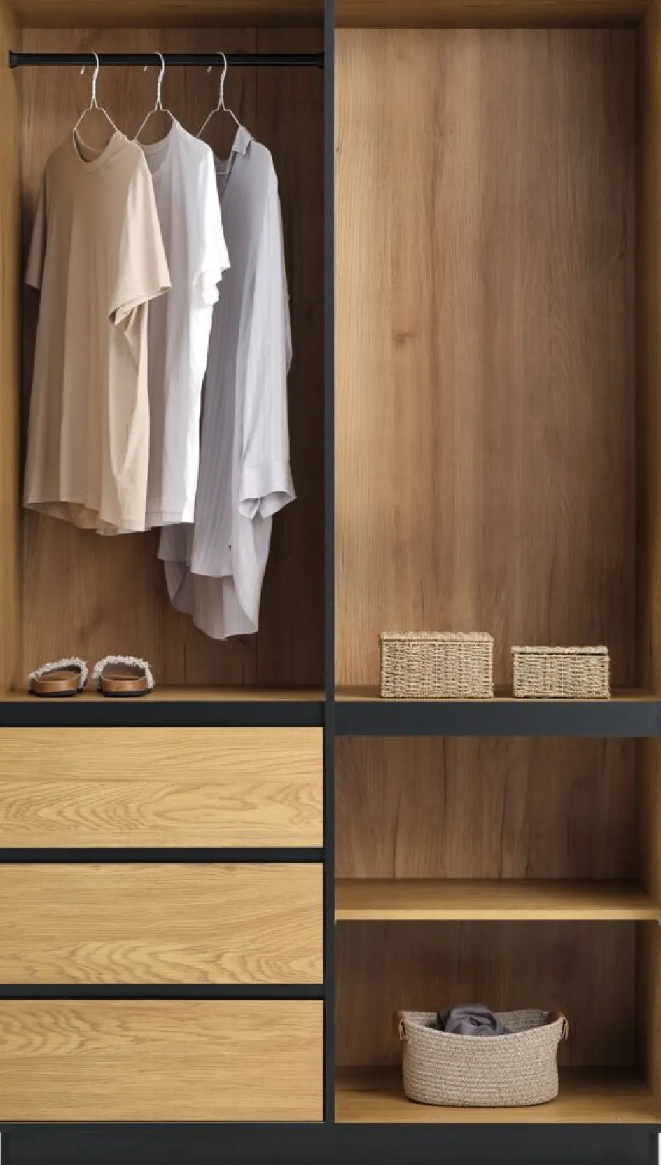 Best ODENSEArmario ODENSE 120x210 3 puertas 3 cajones color roble cálid Armarios|Todos Los Armarios