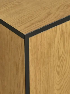 Outlet ODENSEMueble TV ODENSE 2 puertas 1 cajón color roble cálido/negro Muebles De TV