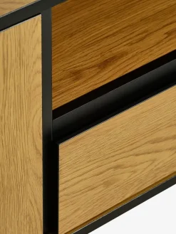 Outlet ODENSEMueble TV ODENSE 2 puertas 1 cajón color roble cálido/negro Muebles De TV