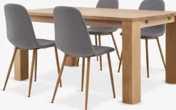 Discount OLDE + JONSTRUPMesa OLDE L160 roble natural + 4 sillas JONSTRUP gris Mesas De Comedor|Conjuntos De Comedor