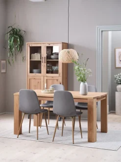 Discount OLDE + JONSTRUPMesa OLDE L160 roble natural + 4 sillas JONSTRUP gris Mesas De Comedor|Conjuntos De Comedor