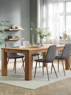 Discount OLDE + JONSTRUPMesa OLDE L200 roble natural + 4 sillas JONSTRUP gris Mesas De Comedor|Conjuntos De Comedor