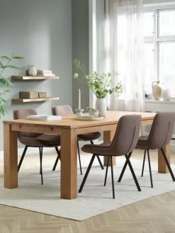 New OLDE + MELBYMesa OLDE L200 roble + 4 sillas MELBY marrón claro/negro Mesas De Comedor|Conjuntos De Comedor
