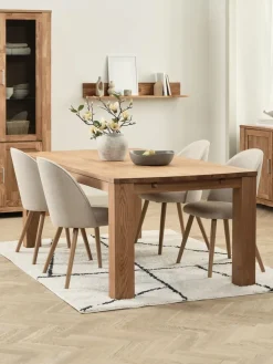 Hot OLDE + THORUPMesa OLDE L200 roble natural + 4 sillas THORUP beis/roble Mesas De Comedor|Conjuntos De Comedor