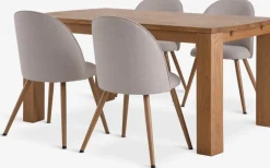 Discount OLDE + THORUPMesa OLDE L160 roble natural + 4 sillas THORUP beis/roble Mesas De Comedor|Conjuntos De Comedor